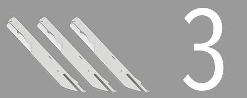 Rubber Cutter Replacement Blades — 5 Pack (15 Blades)